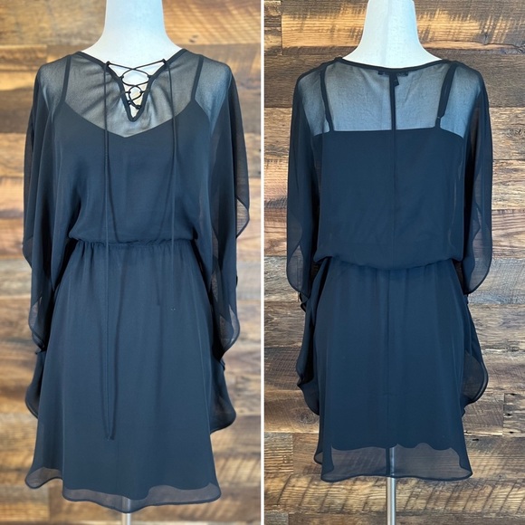 Black Flowy Dress | Express | X-SMALL - Picture 1 of 4